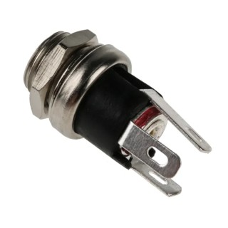 RS PRO DC Power Socket Panel Mount Female 5A Current 21.3 mm Length Gold Nickel Contact 143-8914