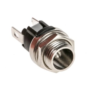 RS PRO Straight DC Power Socket, Panel Mount, 21.3 mm Length, Nickel and Gold Plated 143-8913