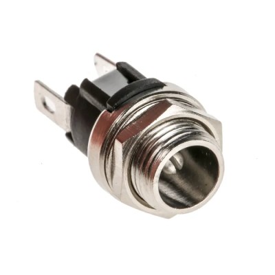 RS PRO Straight DC Power Socket, Panel Mount, 21.3 mm Length, Nickel and Gold Plated 143-8913