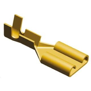 TE Connectivity FASTON 250 Black Uninsulated Female Spade Connector Crimp 6.35 x 0.81 mm 41771-1