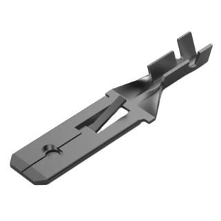 TE Connectivity FASTIN-FASTON .250 Black Uninsulated Male Spade Connector Crimp 6.35 x 0.81 mm Tab Size 20 AWG to 17 160859-2