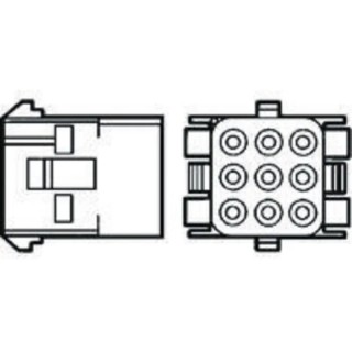 TE Connectivity Universal MATE-N-LOK Female Connector Housing 15 Way 3 Row 6.35 mm Pitch Panel Mount Straight 926647-3