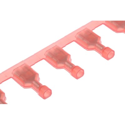TE Connectivity Insulated Female Spade Connector Crimp 6.35 x 0.81 mm Tab Size Red Ultra-Fast .250 2-520183-2
