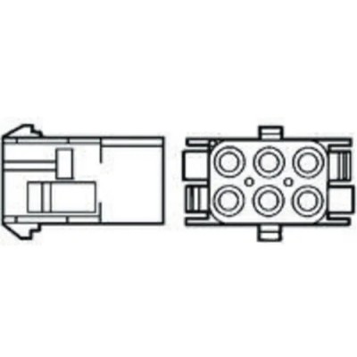 TE Connectivity Universal MATE-N-LOK Female Connector Housing, 6.35 mm Pitch, 6 Way, 2 Row Straight 926682-3