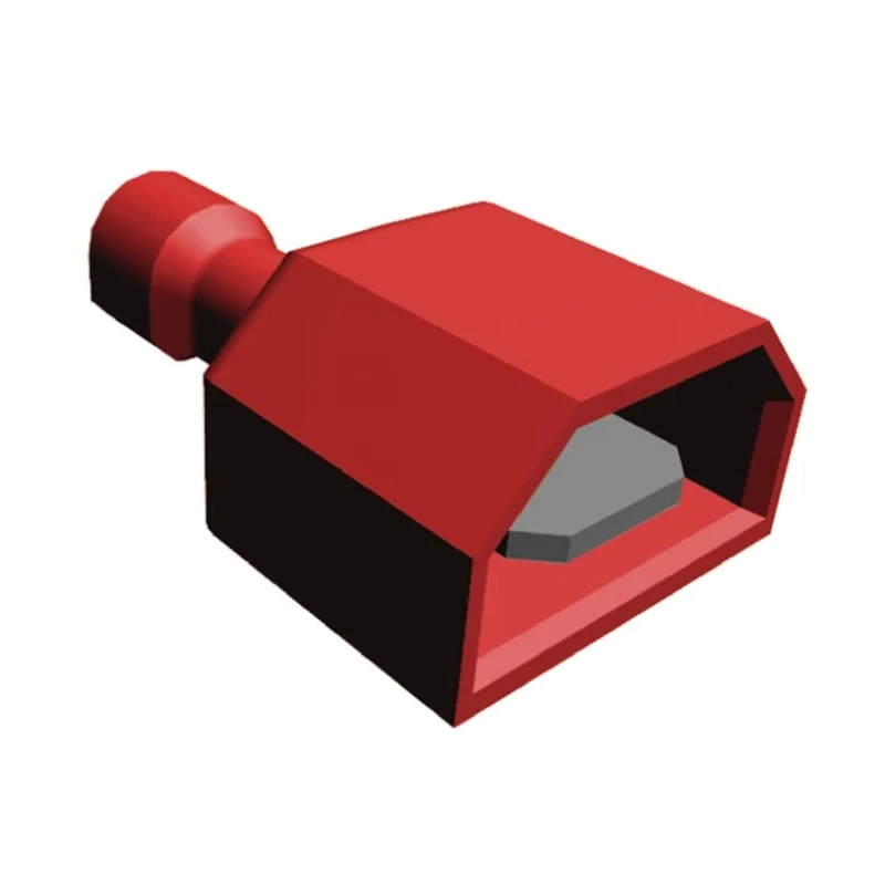 TE Connectivity Ultra-Fast .250 Red Insulated Male Spade Connector, Crimp, 6.3 x 0.8 mm Tab Size, 22 AWG to 18 AWG 2-520102-2