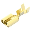 TE Connectivity FASTIN-FASTON .250 Yellow Uninsulated Female Spade Connector, Crimp, 6.35 x 0.81 mm Tab Size 42282-1