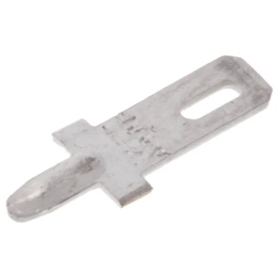 TE Connectivity FASTON .110 Black Uninsulated Male Spade Connector, Solder Termination, 2.8 x 0.51 mm Tab Size 735187-2