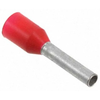 RS PRO Insulated Crimp Bootlace Ferrule, 8 mm Pin Length, 1.4 mm Pin Diameter, Red to 17 AWG Wire Size 966067-9