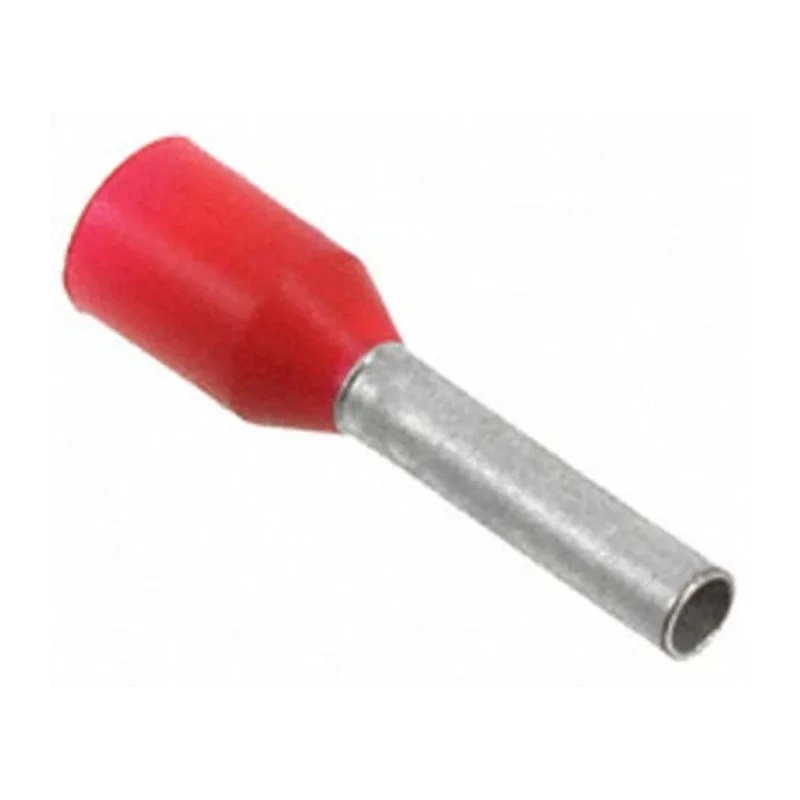 RS PRO Insulated Crimp Bootlace Ferrule, 8 mm Pin Length, 1.4 mm Pin Diameter, Red to 17 AWG Wire Size 966067-9