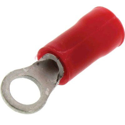 TE Connectivity PLASTI-GRIP Insulated Ring Terminal M5 Stud Size 22 AWG to 16 AWG Wire, Red 342104-1