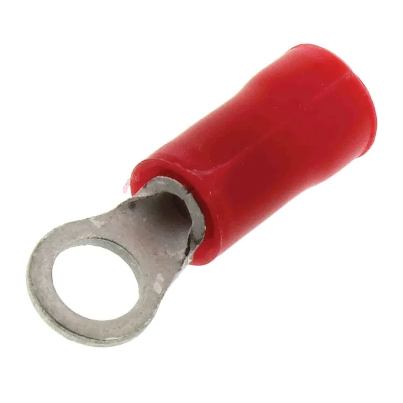 TE Connectivity PLASTI-GRIP Insulated Ring Terminal M5 Stud Size 22 AWG to 16 AWG Wire, Red 342104-1