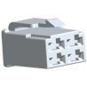 TE Connectivity AMP 250 4 Way Polyamide 66 Crimp Terminal Housing Plug 6.35 mm Tab Size Natural 172134-1