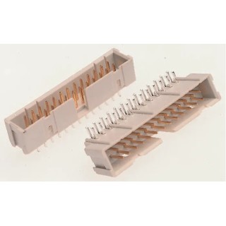 TE Connectivity AMP-LATCH Series Right Angle Through Hole PCB Header, 10 Contact 2.54 mm Pitch 2 Row Shrouded 2-1761609-3