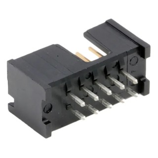 TE Connectivity AMP-LATCH Series Straight Through Hole PCB Header 10 Contacts 2.54 mm Pitch 2 Row Shrouded 5103309-1