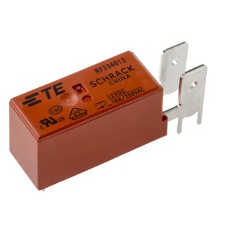 TE Connectivity DIN Rail Power Relay 12V dc Coil 16A Switching Current SPST RF334012
