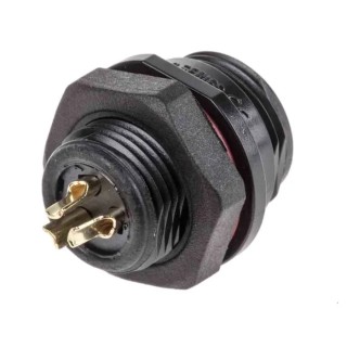 RS PRO Circular Connector, 3 Contacts, Front Mount, Miniature Size, Socket Female, 13A, 250V, IP68, Threaded 144-0612