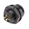 RS PRO Circular Connector, 3 Contacts, Front Mount, Miniature Size, Socket Female, 13A, 250V, IP68, Threaded 144-0612
