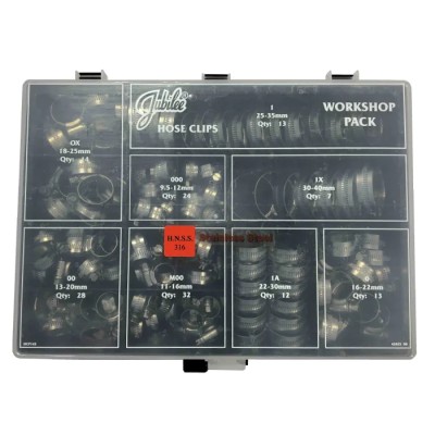 Jubilee 143 Piece Stainless Steel P-Clip Kit Zinc Plated 9.5 mm to 40 mm HCP143SS316