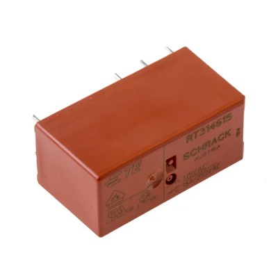 TE Connectivity RT314615 PCB Power Relay, 115V AC Coil, 16A Switching Current, SPDT Contact Configuration