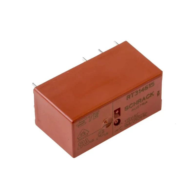 TE Connectivity RT314615 PCB Power Relay, 115V AC Coil, 16A Switching Current, SPDT Contact Configuration