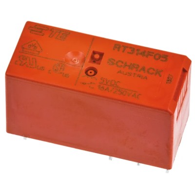 TE Connectivity PCB Power Relay, 5V dc Coil, 16A Switching Current, SPDT RT314F05