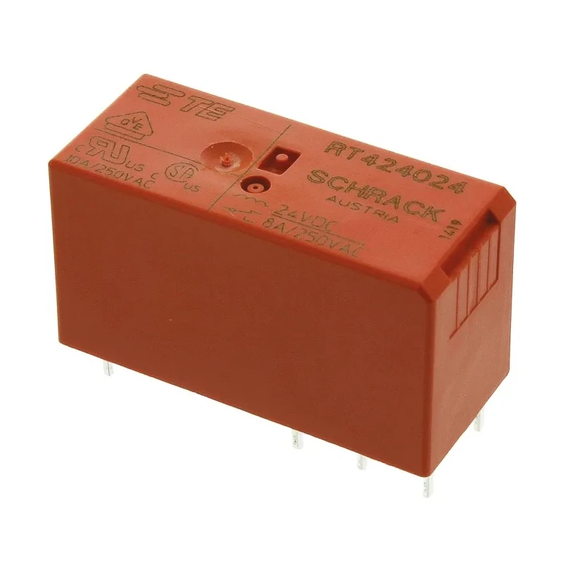 TE Connectivity PCB Power Relay 24V dc Coil 8A Switching Current DPDT RT424024