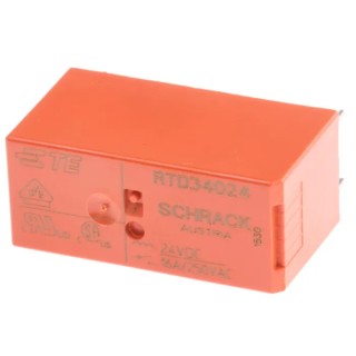TE Connectivity PCB Power Relay 24V DC Coil 16A Switching Current SPST RTD34024