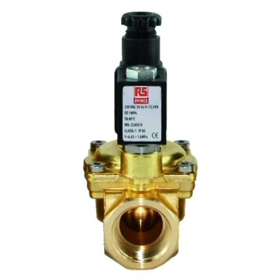 RS PRO Solenoid Valve 2 Port Normally Open Brass Body 24V DC G1 144-0815