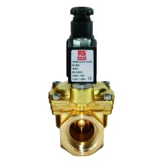 RS PRO Solenoid Valve, 2 Port, Normally Open, Brass Body, 220V AC, Max Pressure 12 bar, Flow Factor Kv11m³/h 144-0816