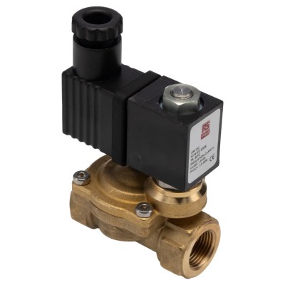 RS PRO Solenoid Valve, 2 Port, Normally Closed, Brass Body, G3/8 BSP, 24V DC, 15 bar Pressure, Flow Factor Kv 1.7 144-0794