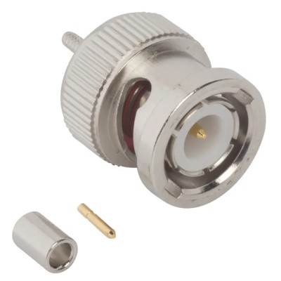 Amphenol RF BNC Series Coaxial Connector Cable Male BNC, 50 Ω, Straight Body Crimp 112516