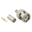 Amphenol RF BNC Series Coaxial Connector Cable Male BNC 50 Ω Straight Body Crimp 112514