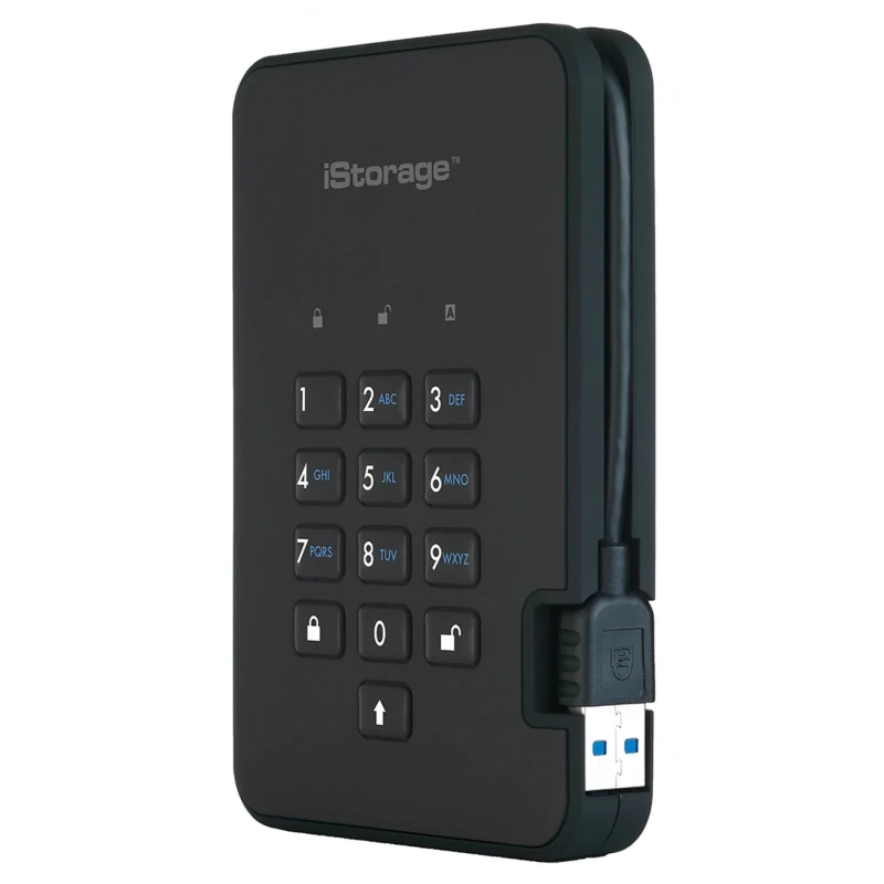 iStorage External Hard Disk Drive USB 3.1 63 mm 500 GB AES-256 Encryption diskAshur2
