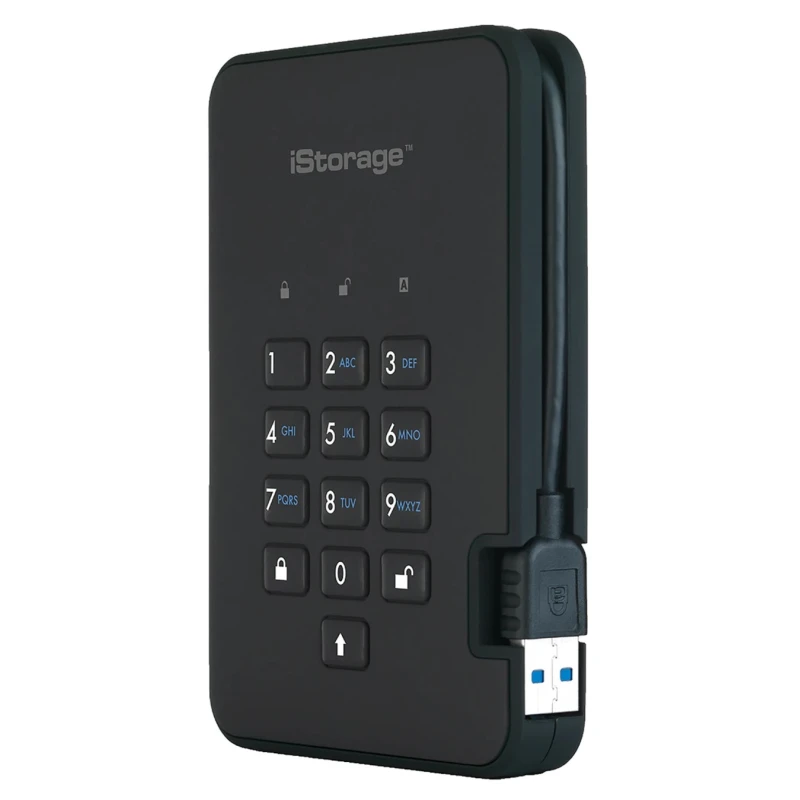 iStorage 500 GB External Hard Drive AES-256 Encrypted USB 3.1 diskAshur2 
