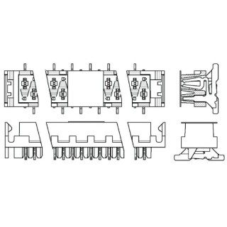 TE Connectivity Micro-MaTch Series Straight Surface PCB Socket 4-Contact 2 Row 2.54 mm Pitch 100V 1.5A 7-338069-4