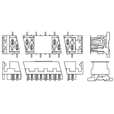 TE Connectivity Micro-MaTch Series Straight Surface PCB Socket 4-Contact 2 Row 2.54 mm Pitch 100V 1.5A 7-338069-4
