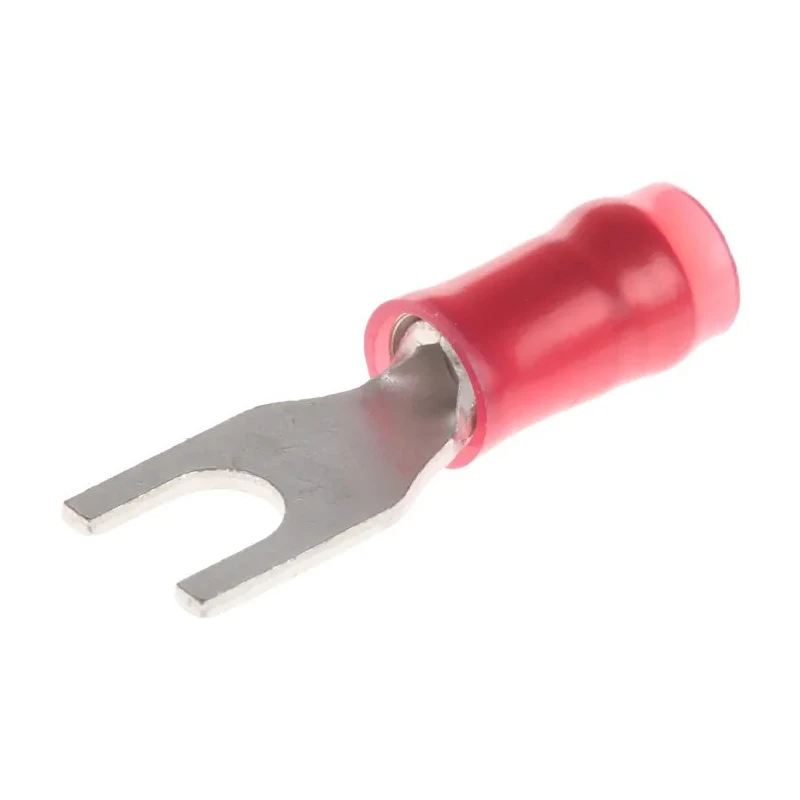 TE Connectivity PIDG Insulated Fork Terminal, 22 AWG to 16 AWG, M3.5 Stud Size Nylon Red 34541
