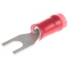 TE Connectivity PIDG Insulated Fork Terminal, 22 AWG to 16 AWG, M3.5 Stud Size Nylon Red 34541