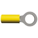 TE Connectivity PIDG Insulated Ring Terminal, M8 Stud Size, 12 AWG to 10 AWG Wire Size, Nylon Insulation, Yellow 160298