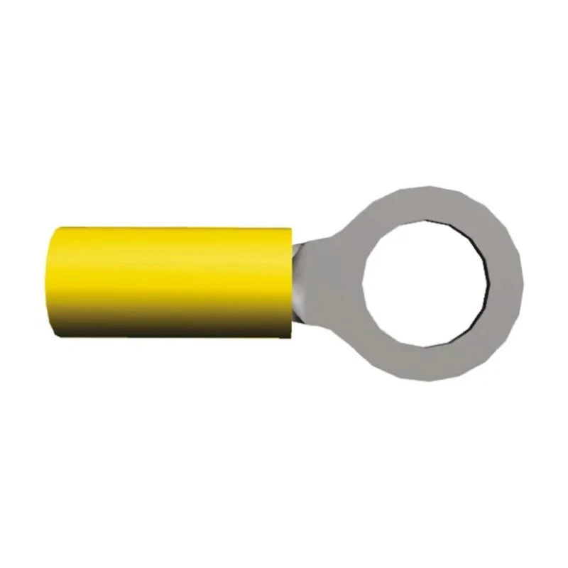 TE Connectivity PIDG Insulated Ring Terminal, M8 Stud Size, 12 AWG to 10 AWG Wire Size, Nylon Insulation, Yellow 160298