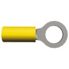 TE Connectivity PIDG Insulated Ring Terminal, M8 Stud Size, 12 AWG to 10 AWG Wire Size, Nylon Insulation, Yellow 160298