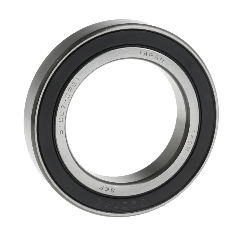 SKF Single Row Deep Groove Ball Bearing, 35 mm Inside Diameter, 55 mm Outside Diameter, 10 mm Race Width, Sealed 61907-2RS1