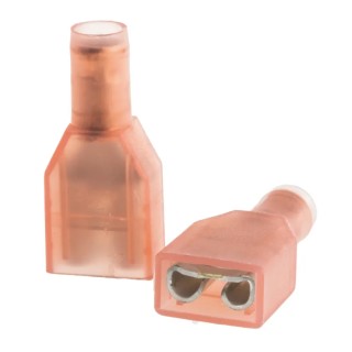 TE Connectivity PIDG FASTON .250 Red Insulated Female Spade Connector, Crimp, 6.35 x 0.81 mm Tab Size 22 AWG to 18 AWG 735279