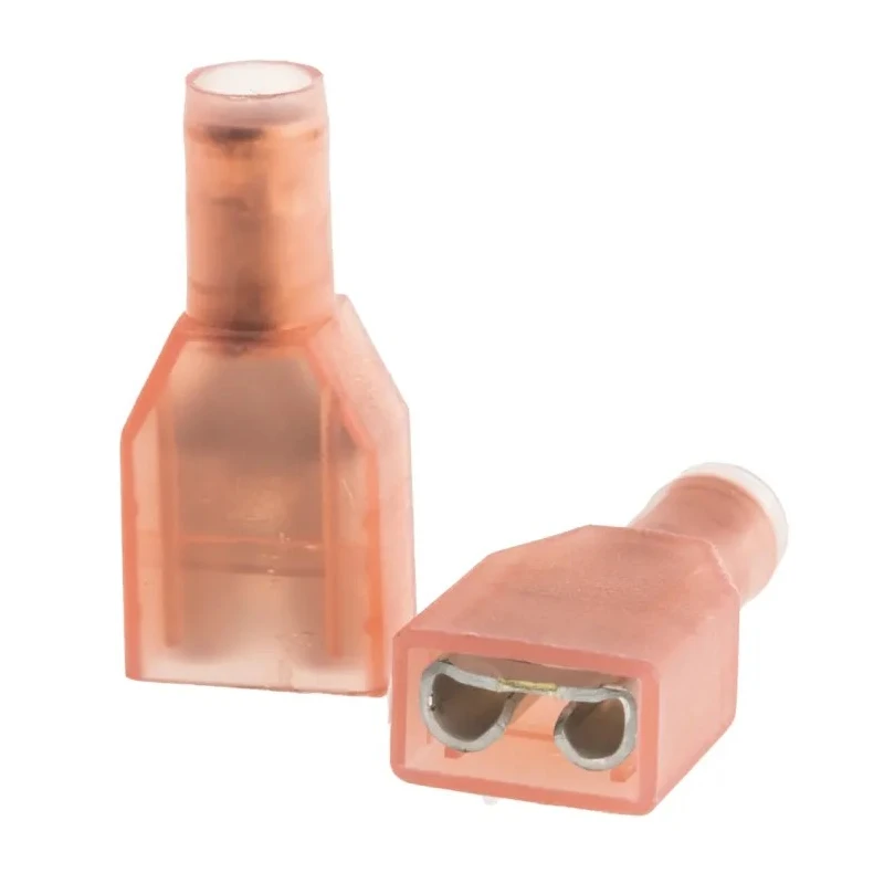 TE Connectivity PIDG FASTON .250 Red Insulated Female Spade Connector, Crimp, 6.35 x 0.81 mm Tab Size 22 AWG to 18 AWG 735279