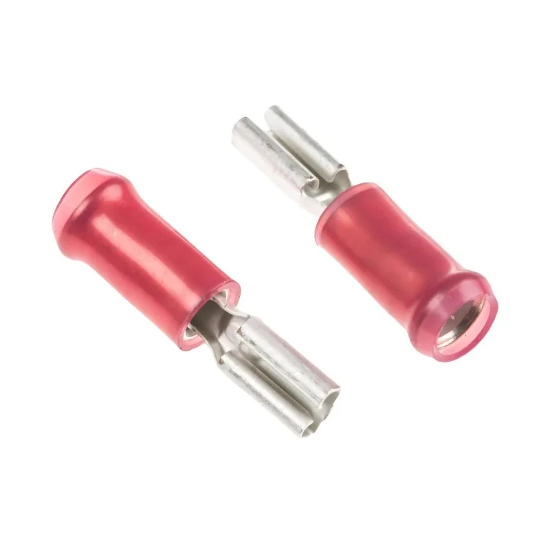TE Connectivity PIDG FASTON .110 Red Insulated Female Spade Connector, Crimp Termination, 2.79 x 0.79 mm Tab Size 165566-2