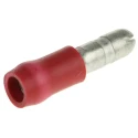 TE Connectivity Insulated Red Crimp Bullet Connector 20 AWG to 15 AWG, 4 mm Bullet Diameter Male 22.7mm Overall 165590-1