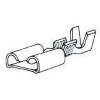 TE Connectivity FASTIN-FASTON .375 Black Uninsulated Female Spade Connector, Crimp, 9.53 x 1.22 mm Tab Size, 11 AWG 182490-2
