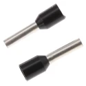 TE Connectivity Insulated Crimp Bootlace Ferrule, 8 mm Pin Length, 1.7 mm Pin Diameter, Black, Insulated, 16 AWG 1-966067-2