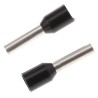 TE Connectivity Insulated Crimp Bootlace Ferrule, 8 mm Pin Length, 1.7 mm Pin Diameter, Black, Insulated, 16 AWG 1-966067-2