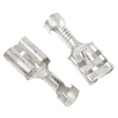 TE Connectivity FASTIN-FASTON 250 Black Uninsulated Female Spade Connector Crimp 6.35 x 0.81 mm Tab Size 17 AWG 6-160449-5
